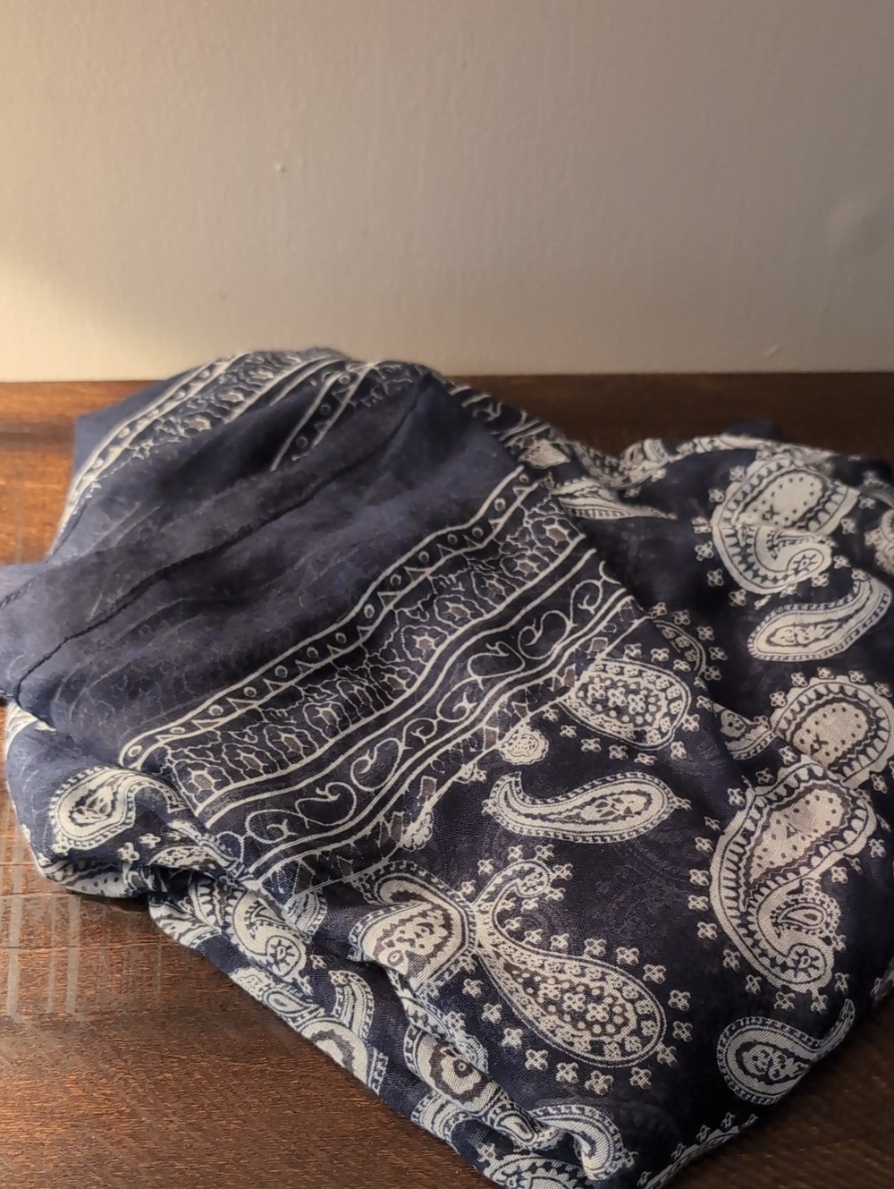 Navy Paisley Casual Scarf